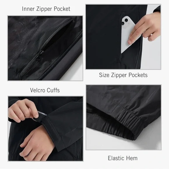 Kids Rain Jacket Windbreaker Size Large Boys Girls Women Petite Jackets P2P 20” - Picture 11 of 16